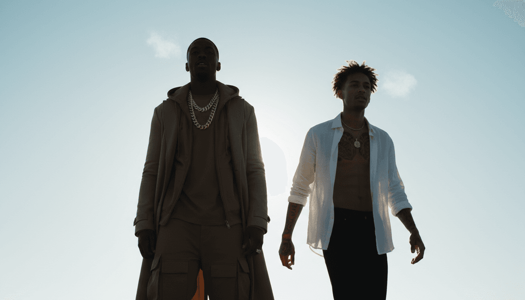 Sequência visual dinâmica gerada por IA para 'We Own It', apresentando carros velozes, paisagens urbanas e artistas de rap performando, sincronizada com batidas de hip-hop