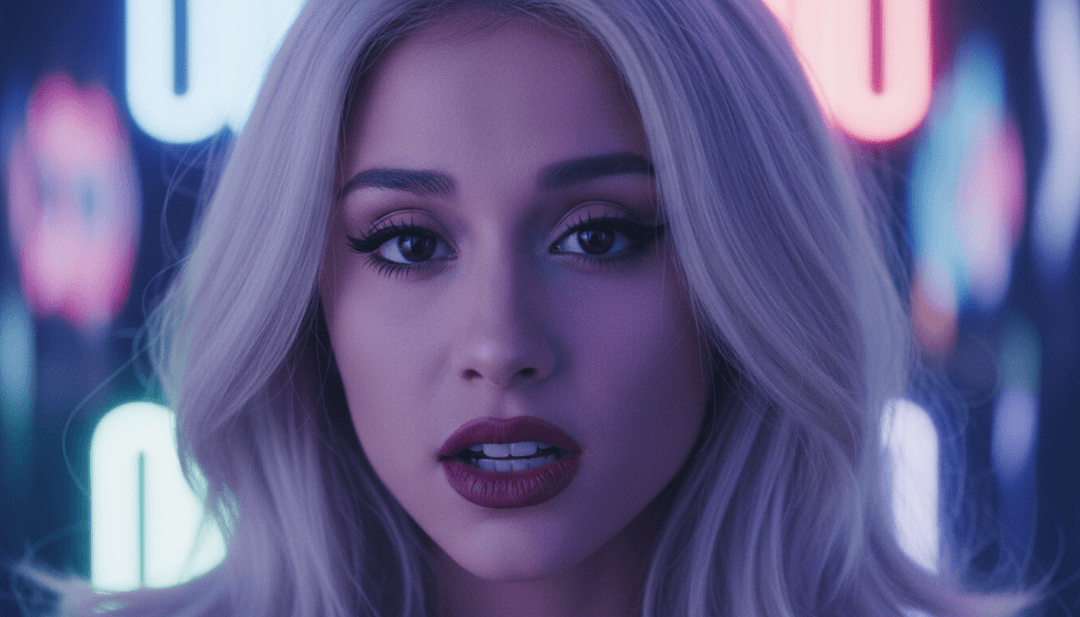 freebeat.aiを使用してAriana Grandeの楽曲のパーソナライズされたミュージックビデオを作成するユーザー。無料キャプションや歌詞ダウンロードのオプション付き。