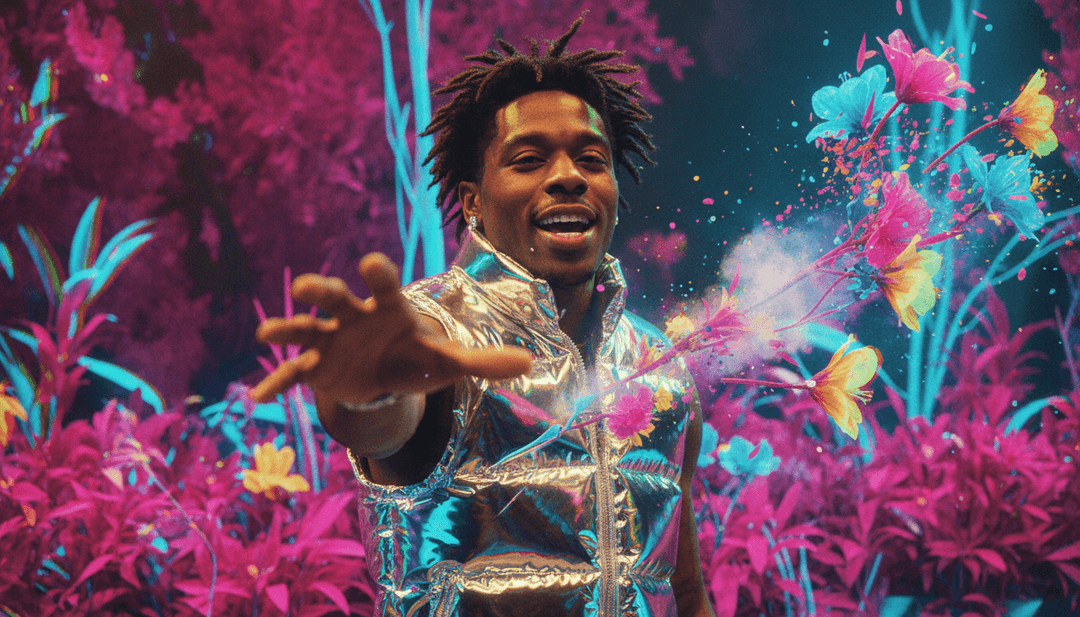 freebeat.ai प्लेटफॉर्म पर एक उपयोगकर्ता एआई-जनित संगीत वीडियो को अनुकूलित कर रहा है, दृश्य तत्वों को ड्रैग और ड्रॉप कर रहा है और उपयोग में आसान नियंत्रणों के साथ बोलों को सिंक कर रहा है।