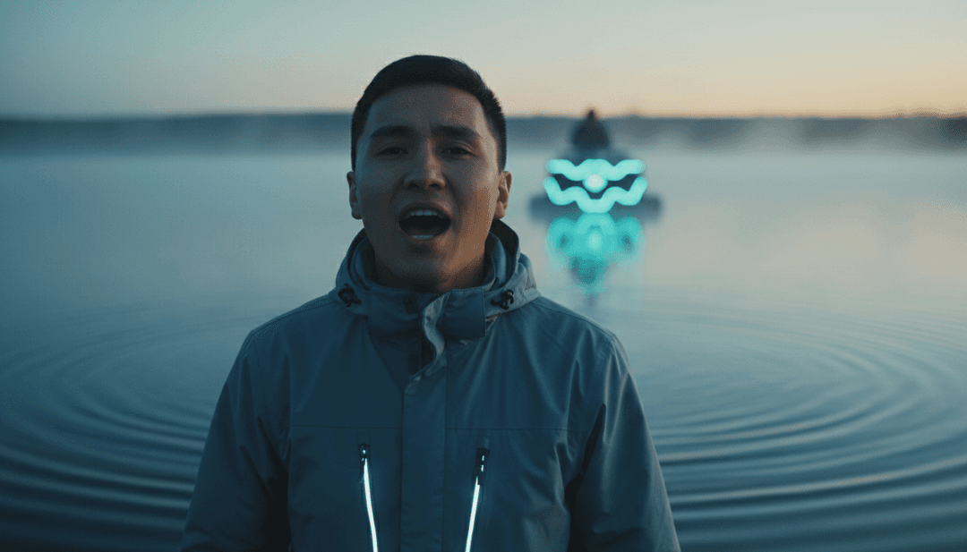 AI가 생성한 Imanbek과 BYOR의 Belly Dancer 트랙의 핵심 리듬과 이국적인 에너지를 표현하는 추상적인 시각 효과.