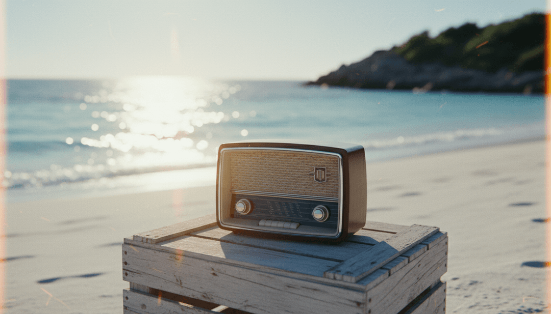 AI 以復古濾鏡和柔和光線詮釋 Stephen Sanchez 的「Until I Found You」，喚起經典獨立流行衝浪搖滾的浪漫。