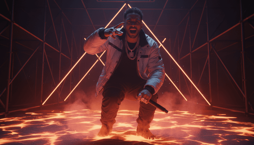 Dynamische Szenen, die den einzigartigen Flow jedes Künstlers in Keisha & Becky - Remix widerspiegeln, generiert von KI