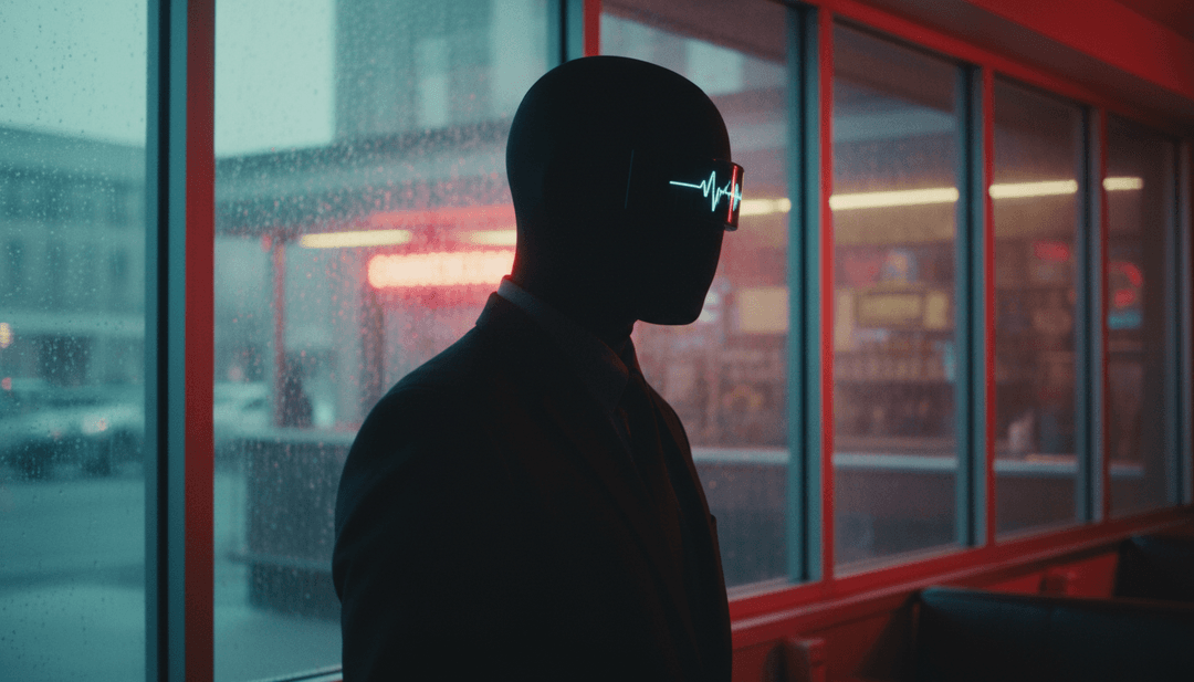 Visuales sincronizados del jumpscare de Foxy apareciendo con una caída repentina del ritmo en el video musical de 'Five Nights at Freddy's', generado por freebeat.ai, destacando la conversión de MP3 a MP4.