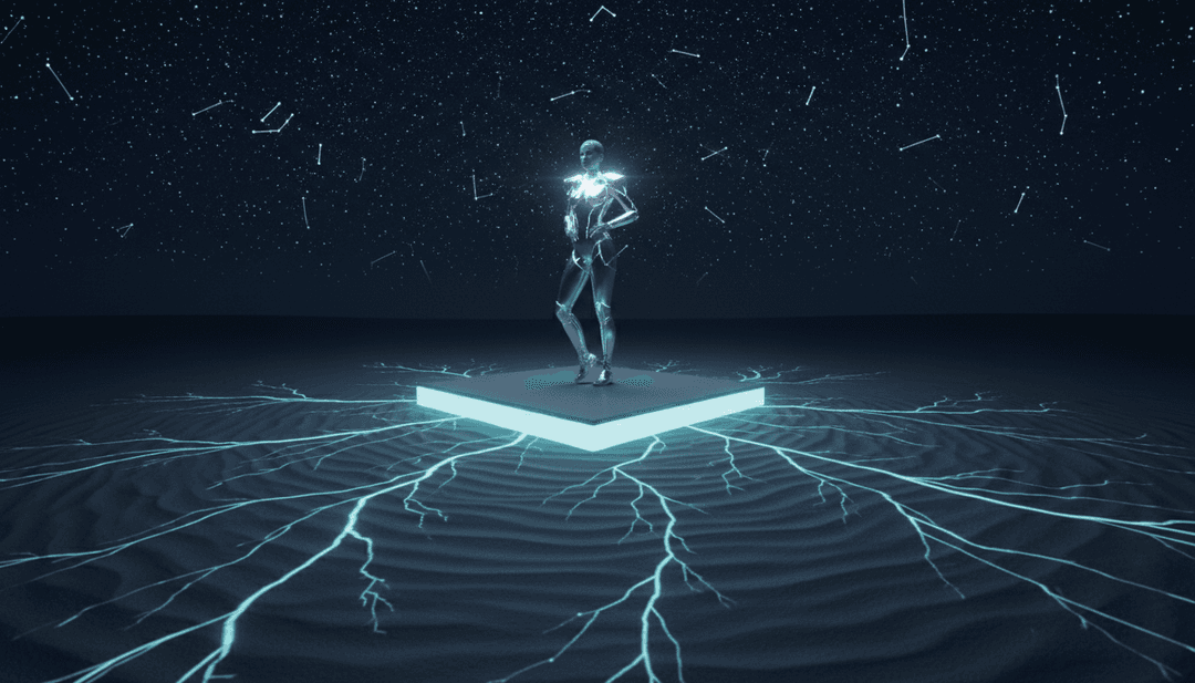 Effets visuels numériques traduisant un rythme synth-pop en mouvement dynamique à l'écran pour un clip musical.