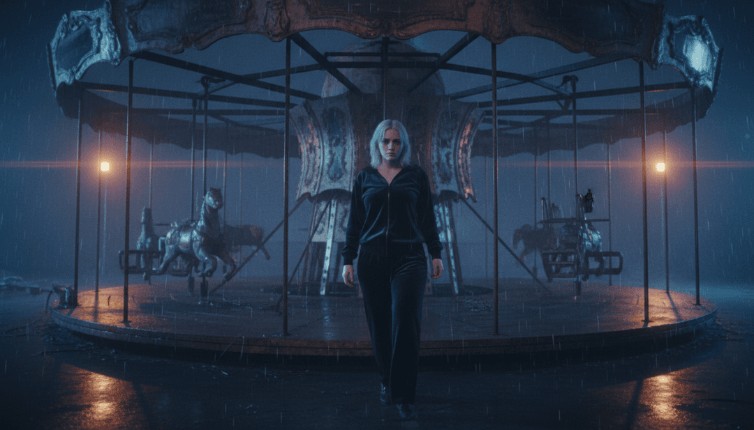 Billie Eilish의 음악과 가사에서 영감을 받아 지루함과 멜랑콜리의 개념을 처리하는 AI의 추상적인 시각적 표현.