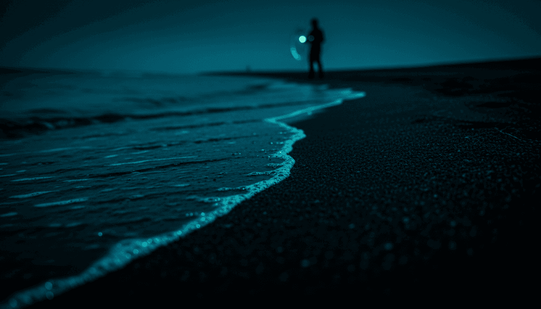 AI 将原声吉他声音转化为 Suriel Hess 音乐视频的电影视觉效果，展示动画自然景观和柔和的动作。