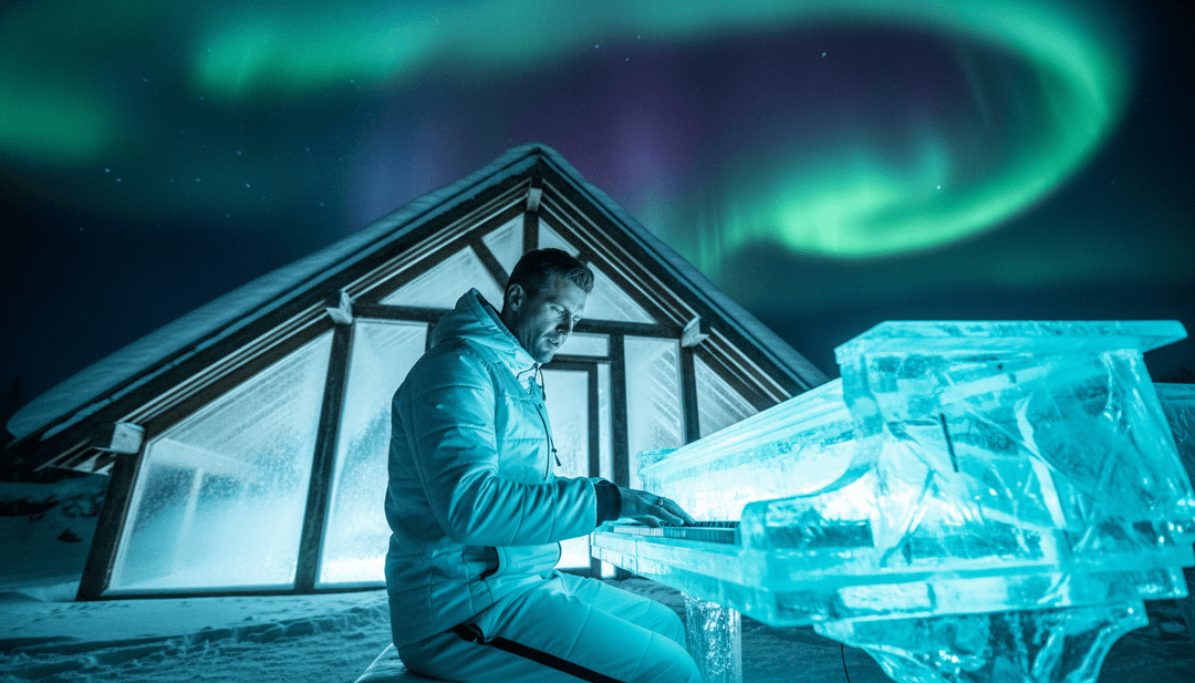 声波抽象可视化，由 AI 驱动，演变为动感舞池场景和充满活力的光模式。