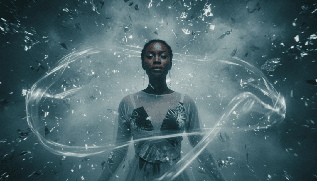 Visuels dynamiques synchronisés avec les harmonies vocales et les rythmes trap de 'Tell Her' de Ella Mai, générés par l'IA.