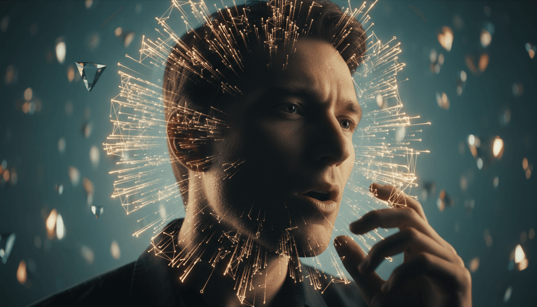 Análise de IA das letras de MAN ABOVE e batidas de hip-hop, visualizando temas espirituais e paisagens urbanas.