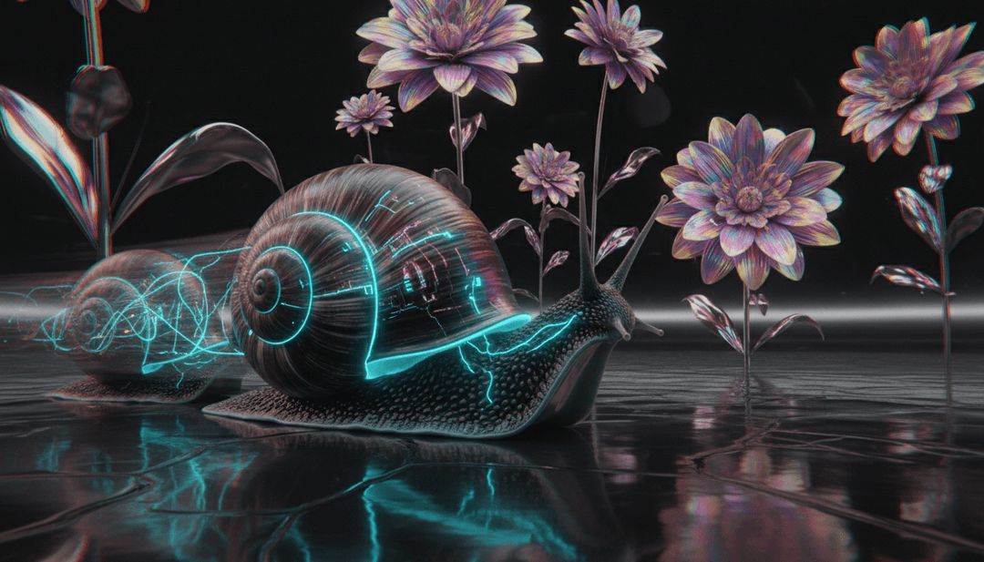 Dynamische Visuals einer einsamen Figur, die nachts durch eine stilisierte Stadt navigiert, wobei Neonlichter im Takt von Thundercat's Musik pulsieren und die introspektive Reise des Songs widerspiegeln.