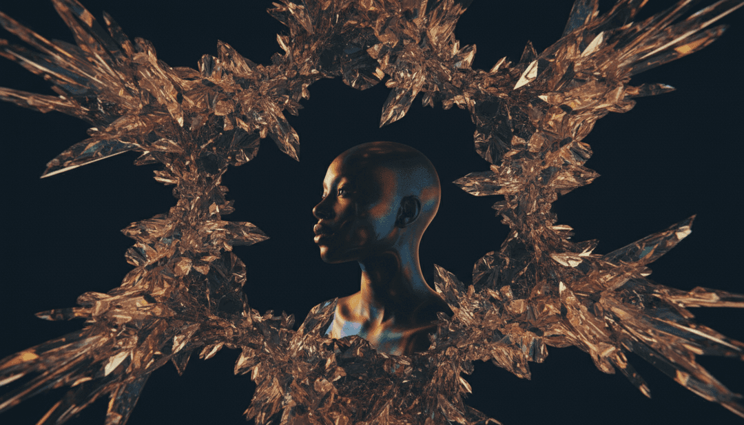 Representaciones visuales dinámicas de la línea de bajo de 'GMFU' y la interpretación vocal de Syd transformándose en arte abstracto.