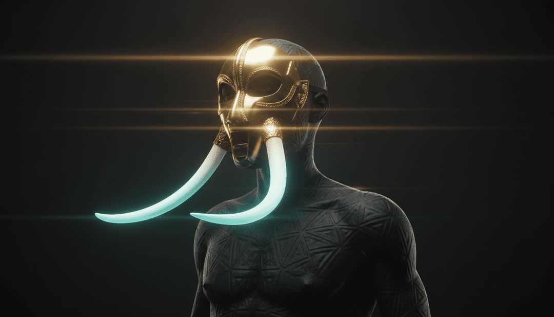 IA interpretando padrões de luz vibrantes e formas abstratas para a música 'Vivid Light'.