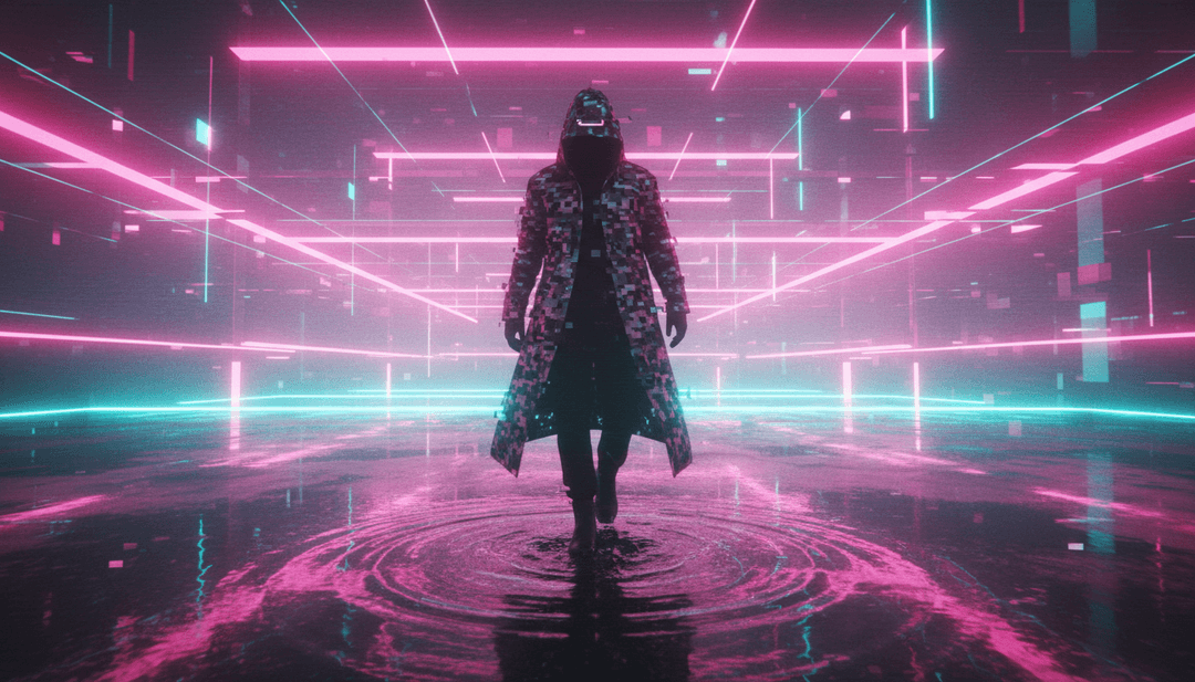 Visual dinamici di entità spettrali che si muovono a un breakbeat veloce, con elementi di musica elettronica, creati per il Ghostbusters Hoodtrap Remix di Kosta.