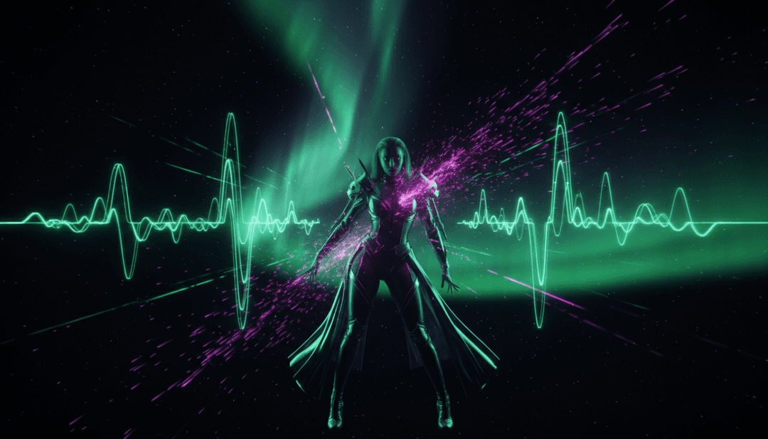 Videoclip final de "ego of a man" de Mikayla Geier reproduciéndose en una pantalla, mostrando impresionantes visuales generados por IA