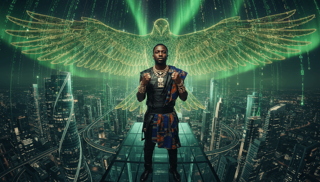 Algorithme IA générant des scènes dynamiques pour Wallah Wallah, montrant une danse de rue vibrante, des paysages urbains animés, des motifs traditionnels et divers éléments culturels synchronisés avec la haute énergie de la chanson.