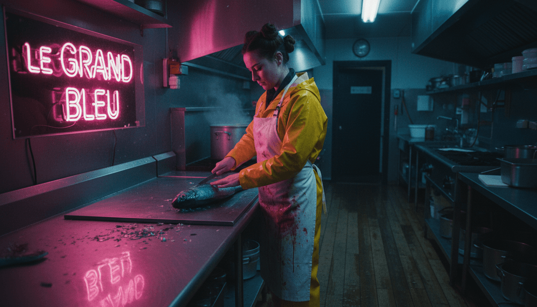 Sequência visual dinâmica mostrando uma representação digital dos vocais de Willow Kayne transformando-se em rastros de luz cintilantes e a linha de baixo de NOTION manifestando-se como sombras em movimento em uma cena de videoclipe gerada por IA.