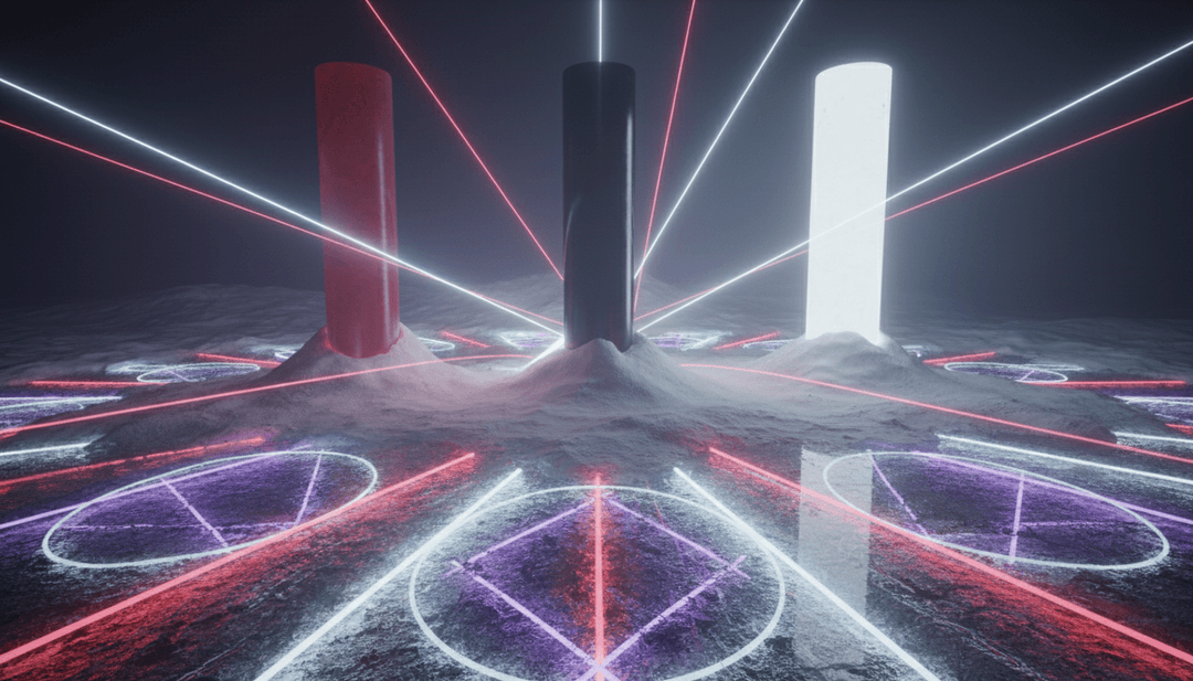 Uma interpretação luminosa de IA do soul e funk de 'Brighter's', mostrando ondas sonoras vibrantes que se transformam em uma paisagem urbana ensolarada, evocando otimismo e movimento.