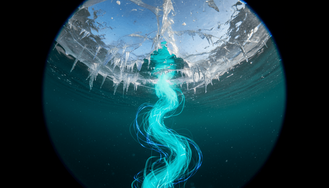 Immagini dinamiche di paesaggi urbani al neon incandescenti e pattern di luce astratti sincronizzati con il battito deep house di Audacity, generati dall'AI.