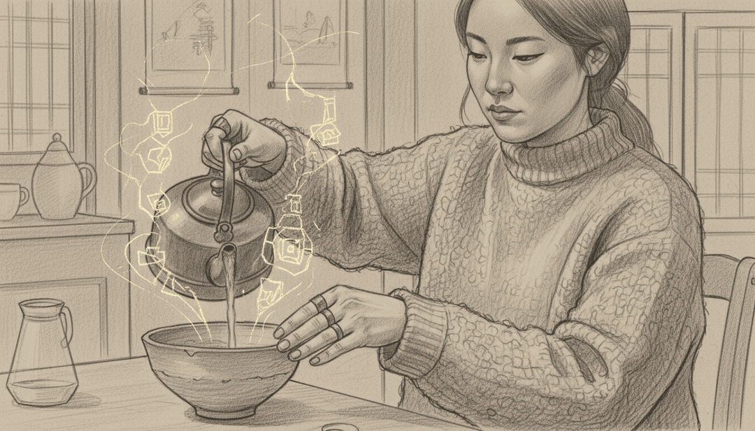 Traducción visual dinámica de la música 'Sympathy Magic' de Florence + The Machine, mostrando armonías vocales como hilos resplandecientes y ritmos de batería como pulsos de luz rítmicos a través de un paisaje místico.