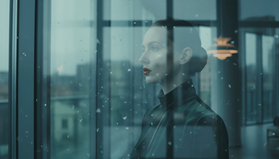 受 Luvcat 的 Alien 启发，由 AI 音乐视频生成器生成的抽象宇宙图像，具有空灵的光线和旋涡状星云。