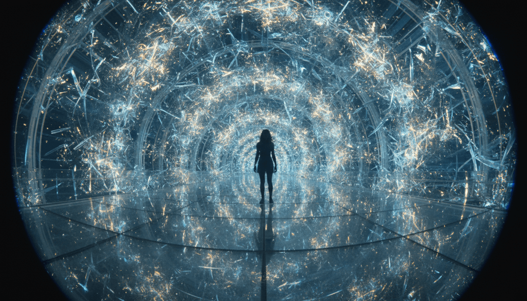 Um usuário criando um videoclipe exclusivo para "Entwined" no freebeat.ai, com vários estilos visuais e efeitos exibidos em uma interface digital.