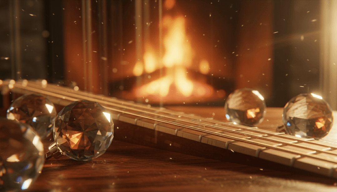 Peder Elias के 'My Kinda Christmas' के दिल को छू लेने वाले बोलों और एकॉस्टिक पॉप धुन का विश्लेषण करता एक AI एल्गोरिथम जो उत्सवपूर्ण दृश्यों की कल्पना कर रहा है।