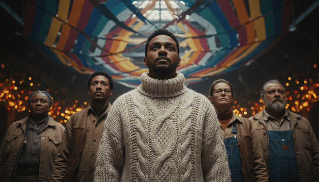 'Många Drömmar' AI 생성 뮤직비디오의 숨 막히는 마지막 프레임으로, 초현실적인 디지털 아트와 현실적인 요소의 조화를 보여줍니다.