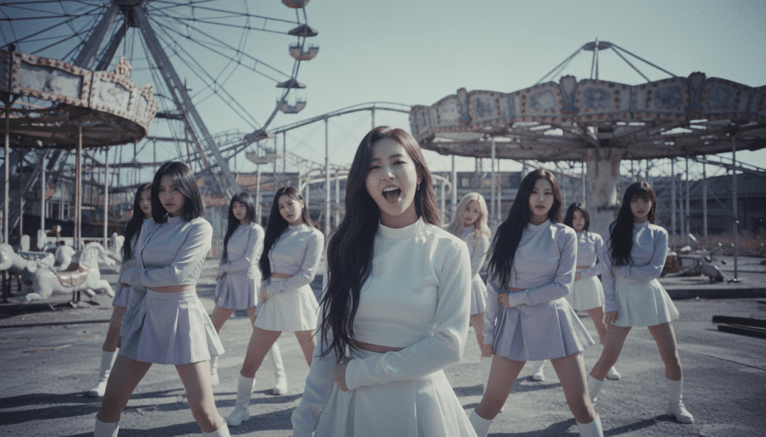 受 LOONA 的 'Butterfly' 的舞曲流行和电子节拍启发的动态视觉效果和抽象动画。