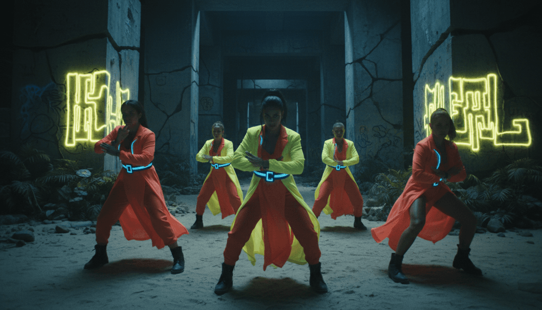 Utente che interagisce con l'interfaccia di freebeat.ai per creare un video musicale AI per la propria canzone, ispirato a 'Not Shy (English Ver.)' delle ITZY.