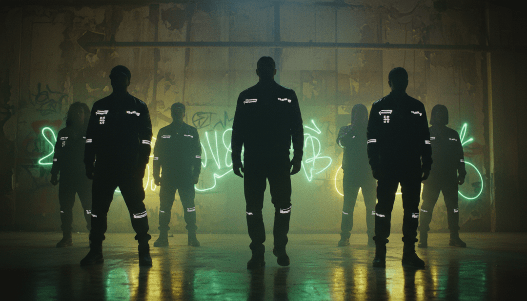 抽象视觉效果，代表强烈的声波和动能，描绘多位艺术家创作的“Earthquake”歌曲的核心概念。