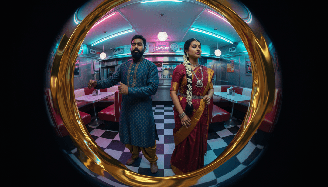 Uno screenshot dell'interfaccia utente di freebeat.ai che mostra un video musicale completo e dall'aspetto professionale per Narumugaye, con opzioni per scaricare, condividere e creare nuovi video. Un pulsante di invito all'azione 'Crea il Tuo Video Musicale AI' è ben visibile.