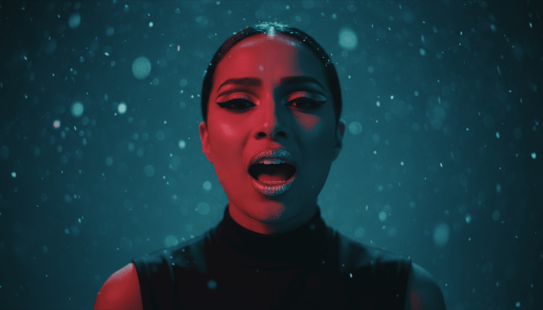 'Death Of Me' 오디오에서 생성된 전환 및 시각적 스토리텔링을 묘사하는 역동적인 비디오 장면.