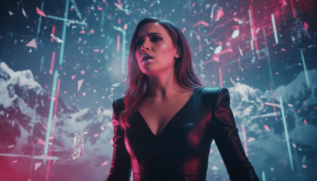 freebeat.ai의 최종 결과물을 보여주는 'Death Of Me'의 세련된 고화질 뮤직 비디오 스틸 이미지.