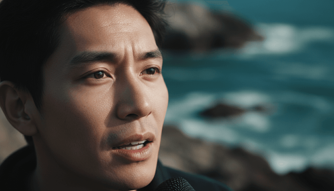 未来的なスクリーンで再生される完成したミュージックビデオ。高品質なビジュアルとテキストが披露されています。