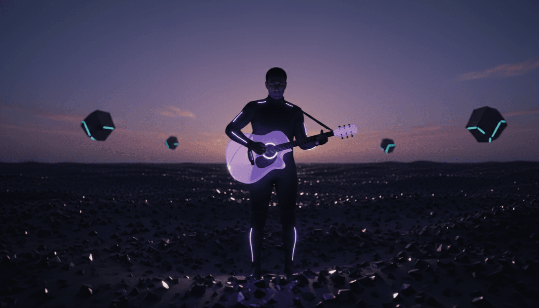 AI analysis of 'Tutamadım Seni' emotional depth, focusing on acoustic guitars and longing vocals in a hazy, introspective scene.