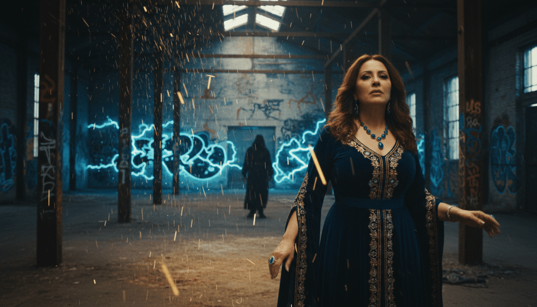 A user interacting with freebeat.ai's interface, selecting visual themes and styles for their own AI-generated music video, with 'All I Ever Wanted' playing in the background.