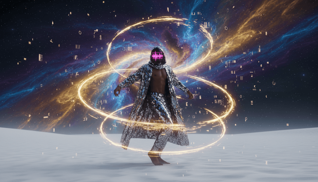 A completed music video for 'In Orbit - Remix' by Nebula HP Music, showcasing vibrant, synced abstract visuals in motion.