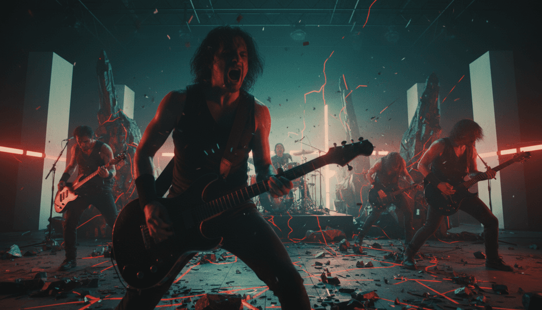 Dynamic visual scenes for Tuetewsday's 'Hiking' generated by AI, showcasing fast-paced edits and intense action.