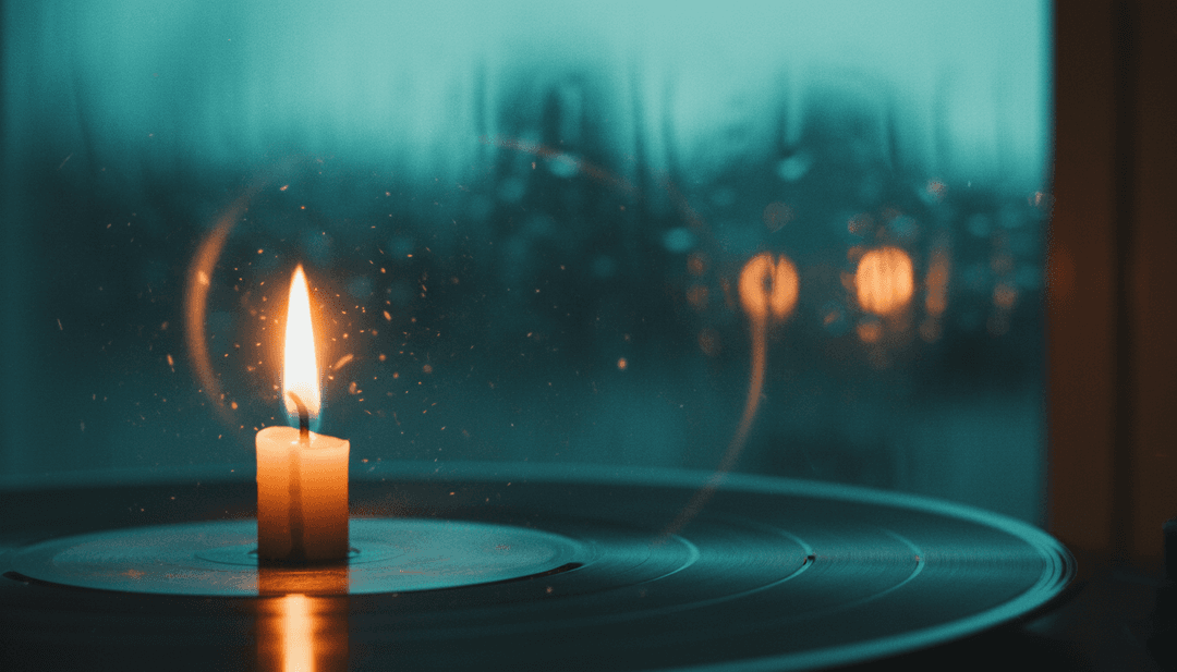 A digital interpretation of 'shelter's' ethereal soundtrack notes transforming into abstract visual elements, symbolizing the AI's creative process.