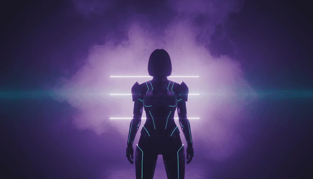 Abstract cosmic energy lines flowing, symbolizing the trance beat of LOEN.music's "The Journey Has No End" interpreted by an AI.