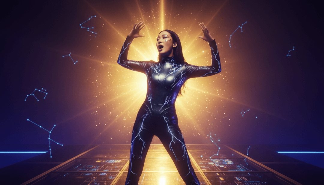 A finished, vibrant music video for "The Journey Has No End" playing on a screen, with freebeat.ai's interface subtly visible, inviting users to create their own.