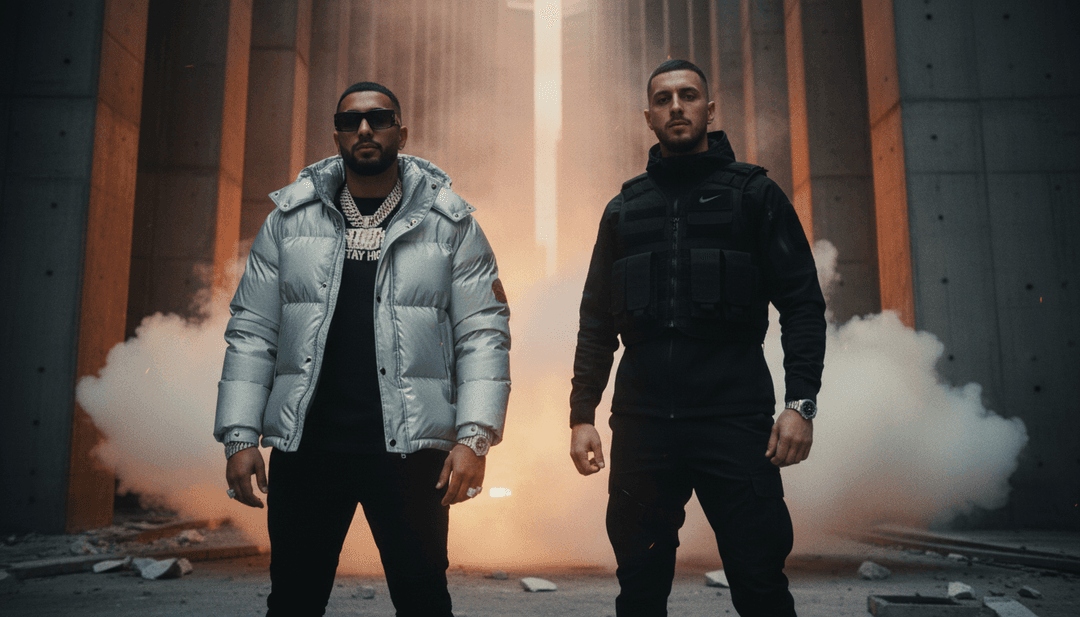 AI-generated music video sequence for 'Neymar,' showing dynamic urban scenes synchronized with trap beats and Ufo361's flow.