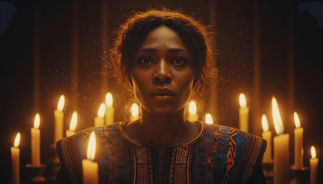 Abstract light beams reaching upwards, symbolizing prayer and spiritual connection, with subtle rock texture in the background for "Eu Vou Orar."