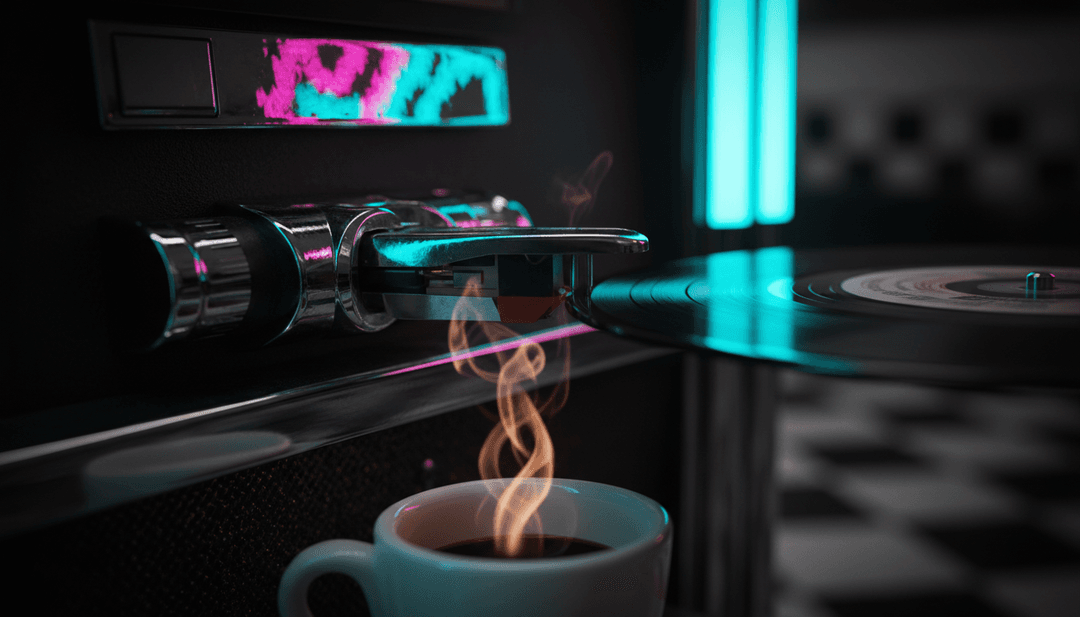 AI analyzing waveform patterns and hip-hop rhythms of JayVThaHottest's 'Motion' track, displaying data points and sonic frequencies.