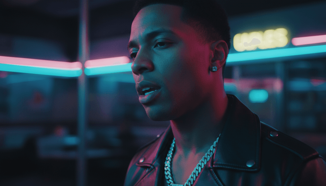 User interface of freebeat.ai showing a completed, high-quality music video for 'Motion' by JayVThaHottest, ready for export and sharing across platforms.