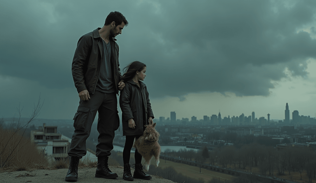 इलेक्ट्रॉनिक और एंबियंट संगीत तत्वों से प्रेरित AI-जनित दृश्य।