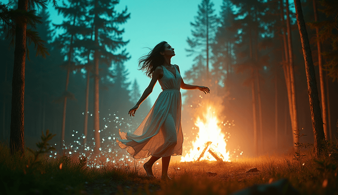 'Wildfire'에서 영감을 받은 추상적 비주얼의 생생한 장면들