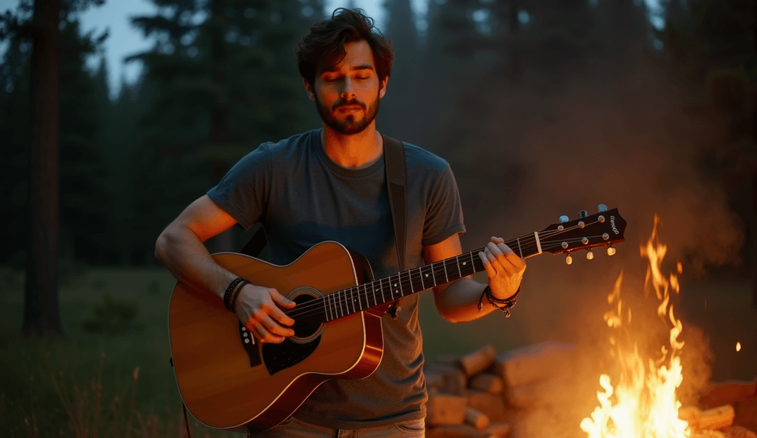 음악 요소가 비디오 장면으로 변환되는 시각적 표현.