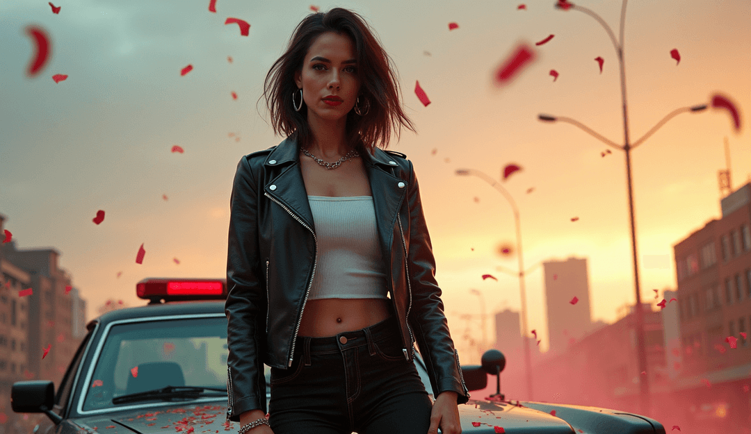 Video musicale finale che mostra un paesaggio urbano vibrante che riflette l'energia della canzone