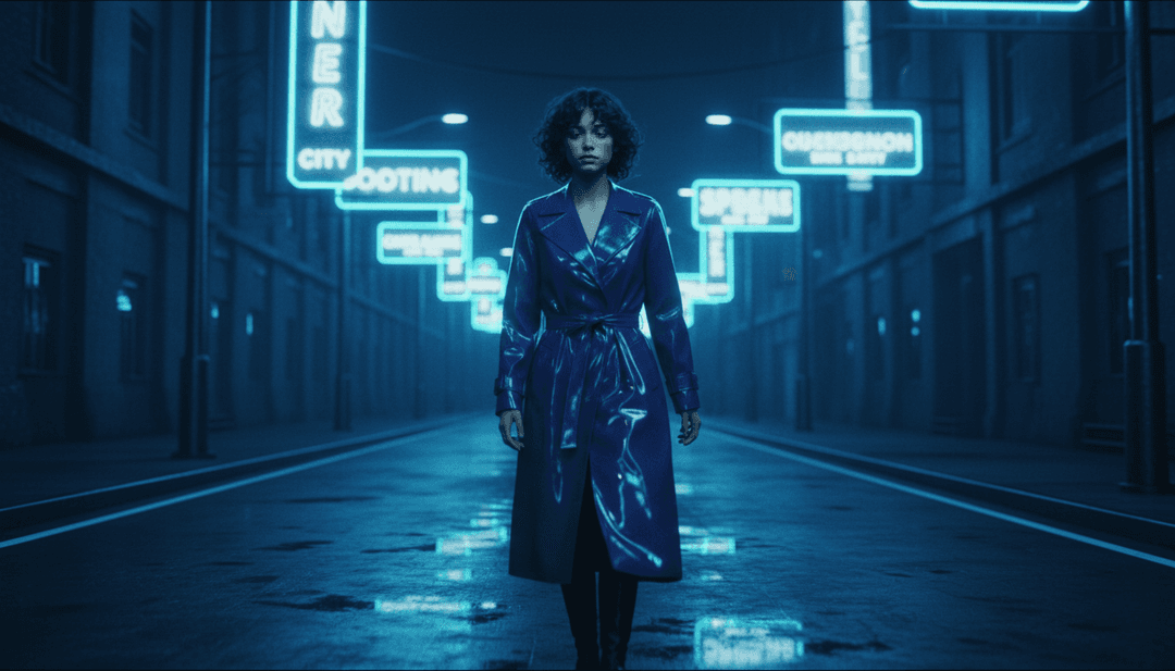 AI 通过抽象的蓝色和烟雾视觉元素诠释深情蓝调音乐